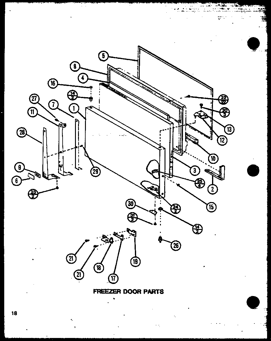 Amana TM18N-P1102104W freezer door parts (tm18n/p1102103w) (tm18n/p1102104w) diagram