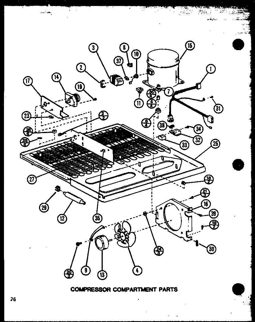 Amana TM18N-P1102104W compressor compartment parts (tm18n/p1102103w) (tm18n/p1102104w) diagram