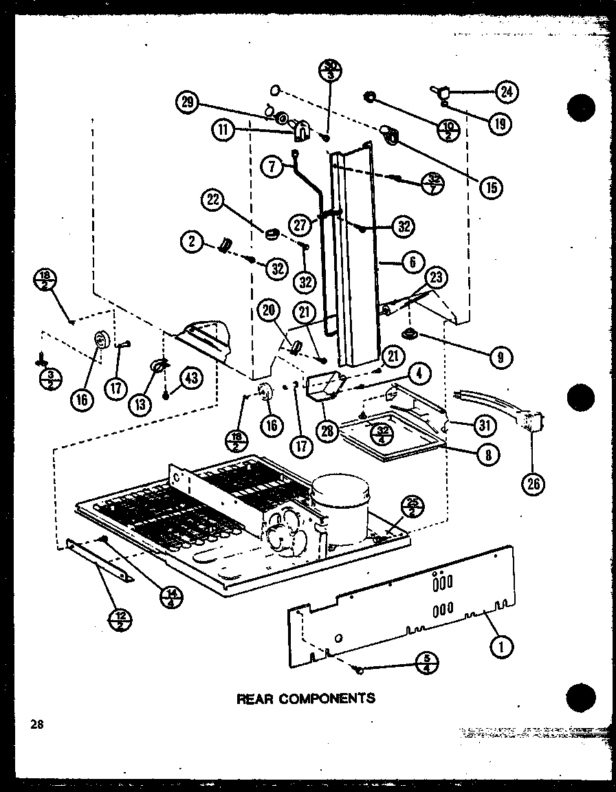 Amana TM18N-P1102104W rear components (tm18n/p1102103w) (tm18n/p1102104w) diagram