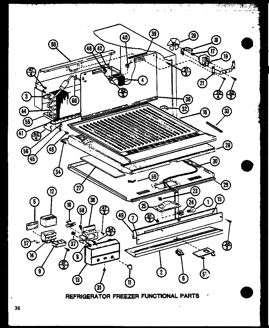 Amana TM18N-P1102104W refrigerator freezer functional parts (tm20n/p1102105w) (tm20n/p1102106w) diagram