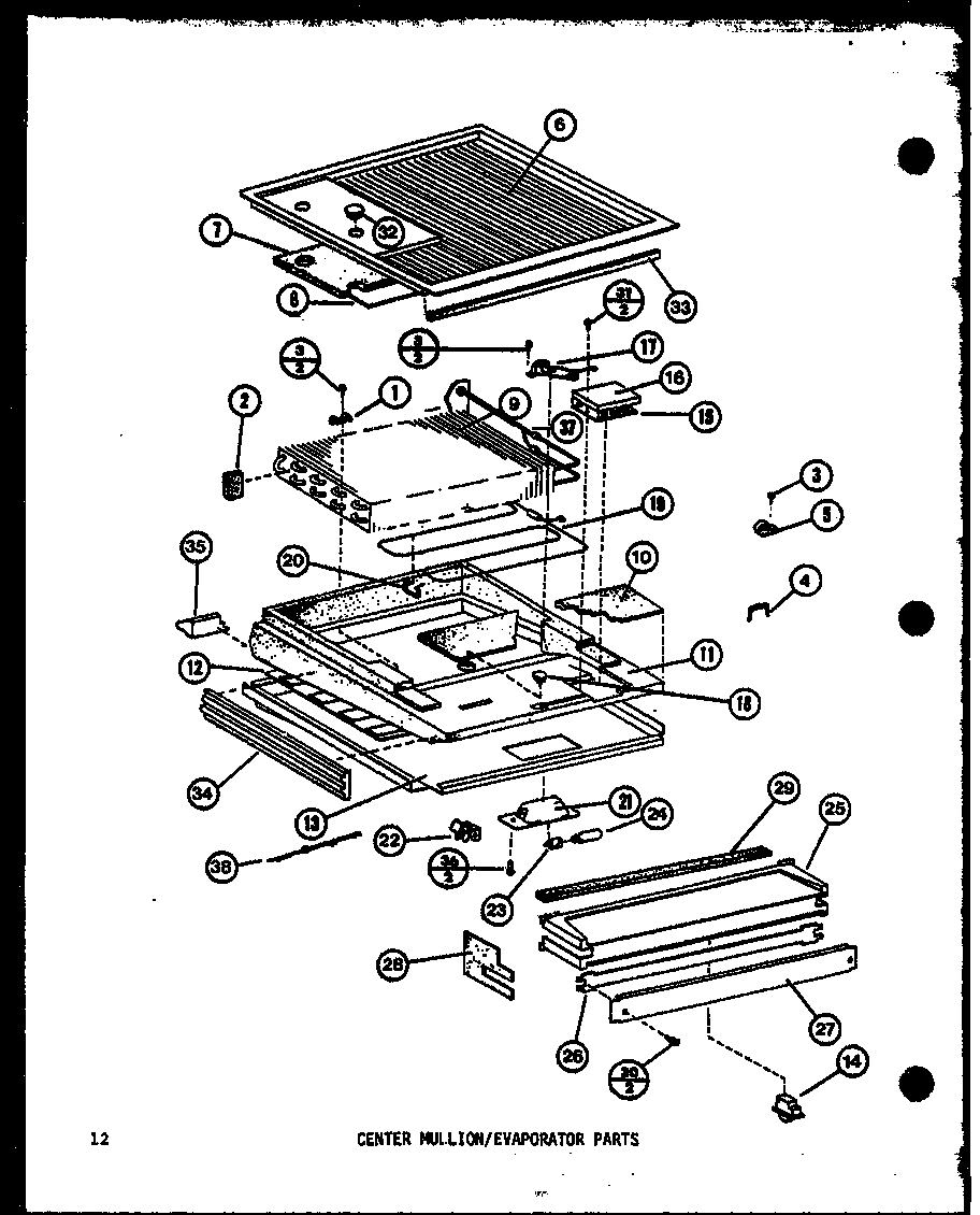 Amana CIC-3-P87358-1W center mullion/evaporator parts (tm14h-c/p77052-3wc) (tm14h/p77052-3w) (tm14h-a/p77052-3wa) (tm14h-l/p77052-3wl) (tm14h-g/p77052-3wg) (tm14h-1-l/p77052-4wl) (tm14h-1-a/p77052-4wa) (tm14h-1-g/p77052-4wg) (tm14h-1-c/p77052-4wc) (tm14h-1/p77052-4w) diagram