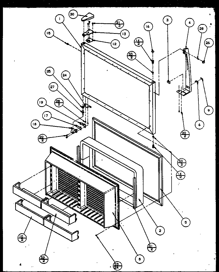 Amana TC20QL-P1111707WL freezer door diagram