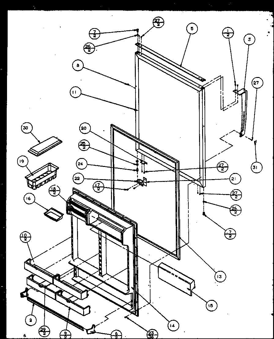 Amana TC20QL-P1111707WL fresh food door diagram