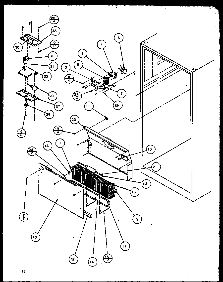 Amana TC20QL-P1111707WL freezer parts diagram