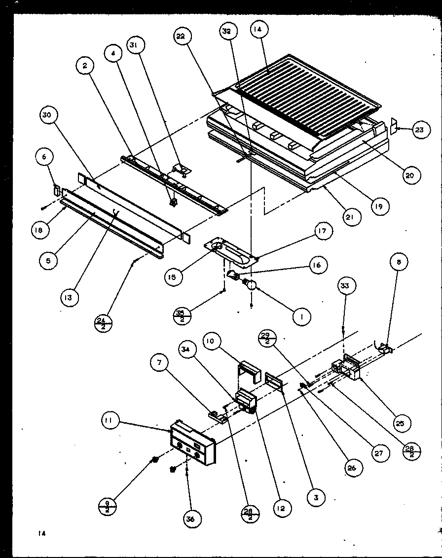 Amana TC20QL-P1111707WL compartment separator diagram
