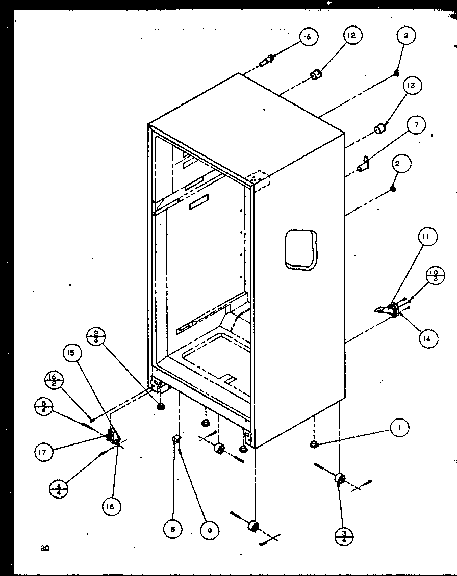 Amana TC20QL-P1111707WL outer cabinet parts diagram