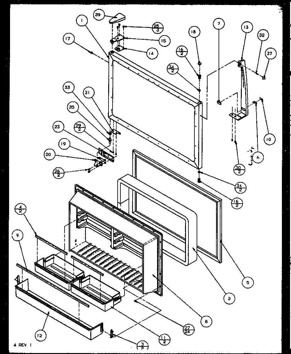 Amana 85178L-P1117104WL freezer door diagram
