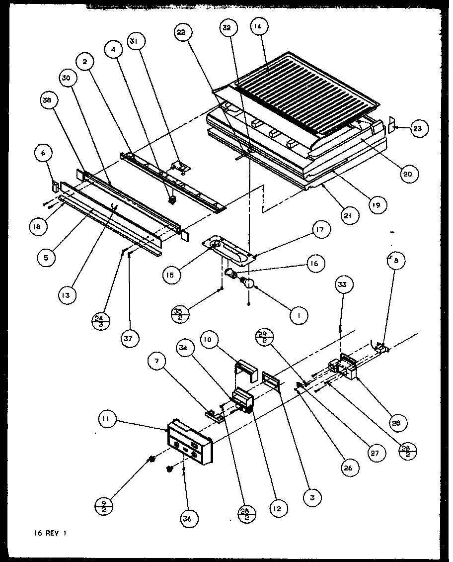Amana 85178L-P1117104WL comparment separator/divider block diagram
