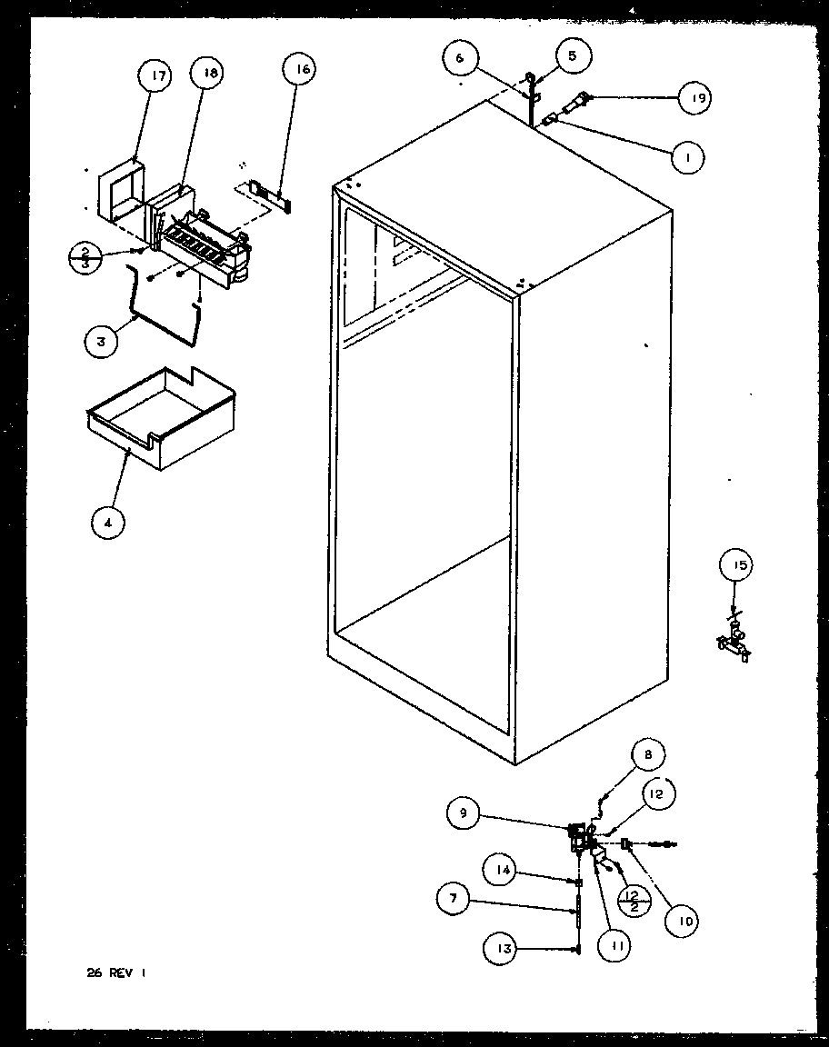Amana 85178L-P1117104WL icemaker diagram