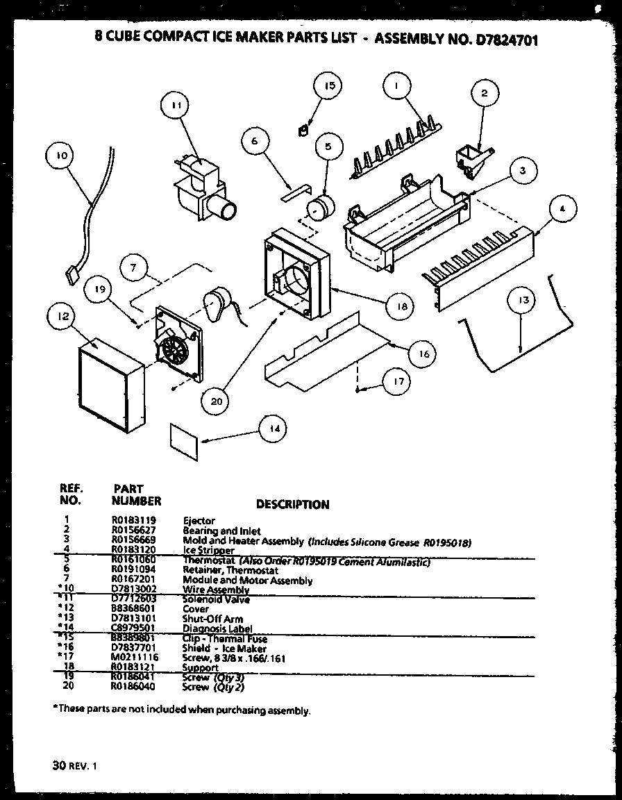 Amana 85178L-P1117104WL icemaker diagram
