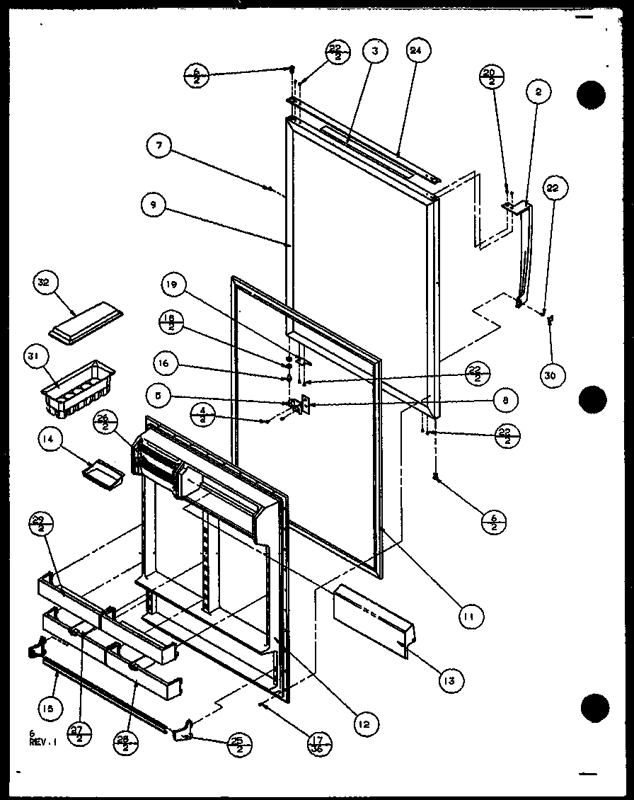 Amana 86868L-P1116903WL refregerator door diagram