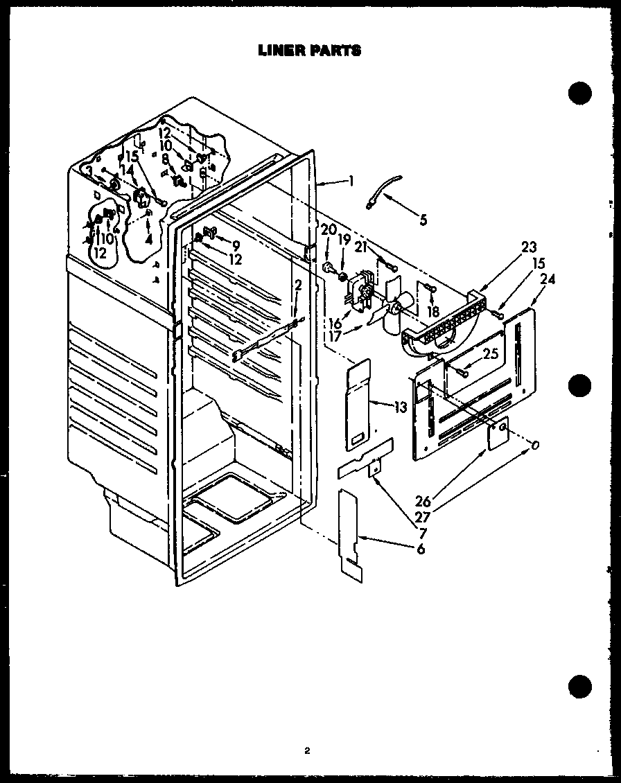 Caloric GFS165/MN02 liner parts diagram
