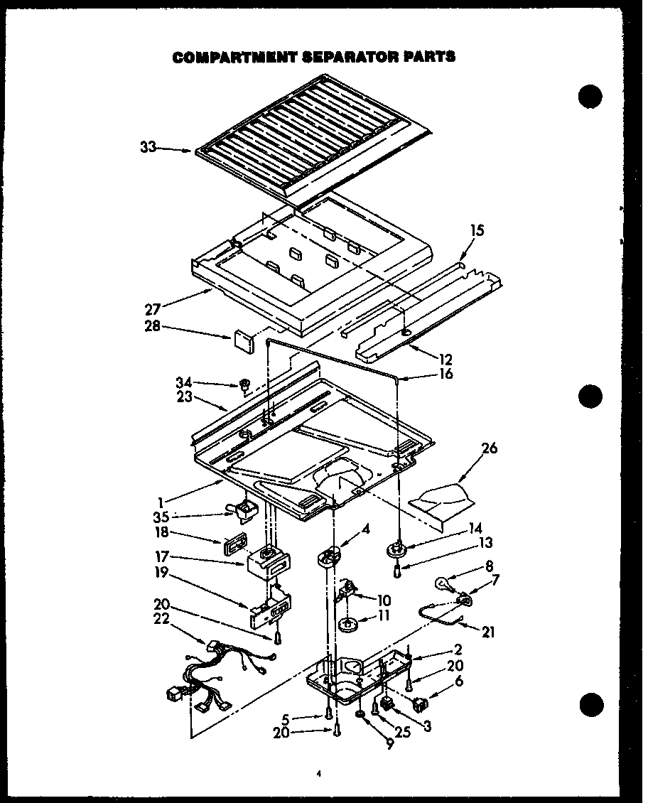 Caloric GFS165/MN02 compartment separator parts diagram