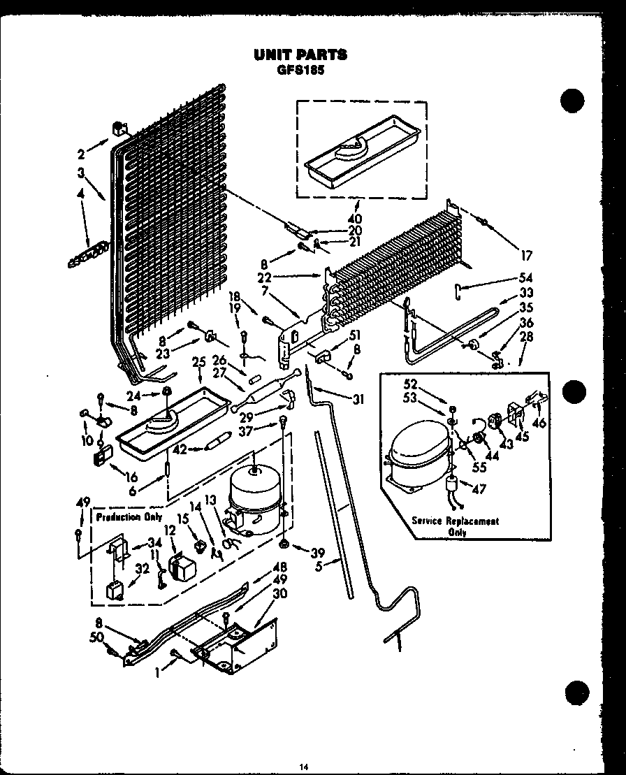 Caloric GFS185/MN11 unit parts diagram