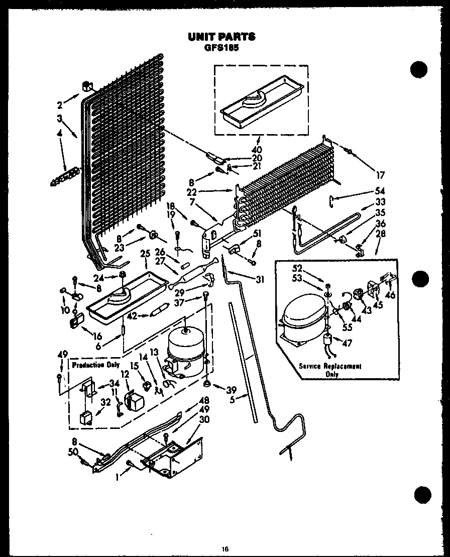 Caloric GFS185/MN11 unit parts diagram