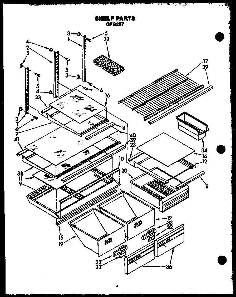 Amana GFS207-MN00 shelf parts diagram