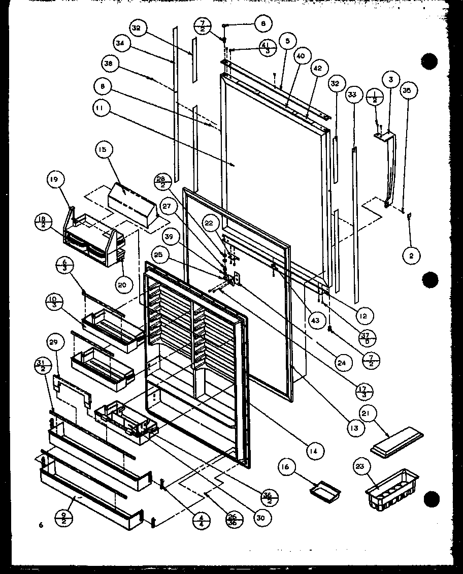 Amana TZI21Q2W-P1111714WW refrigerator door diagram