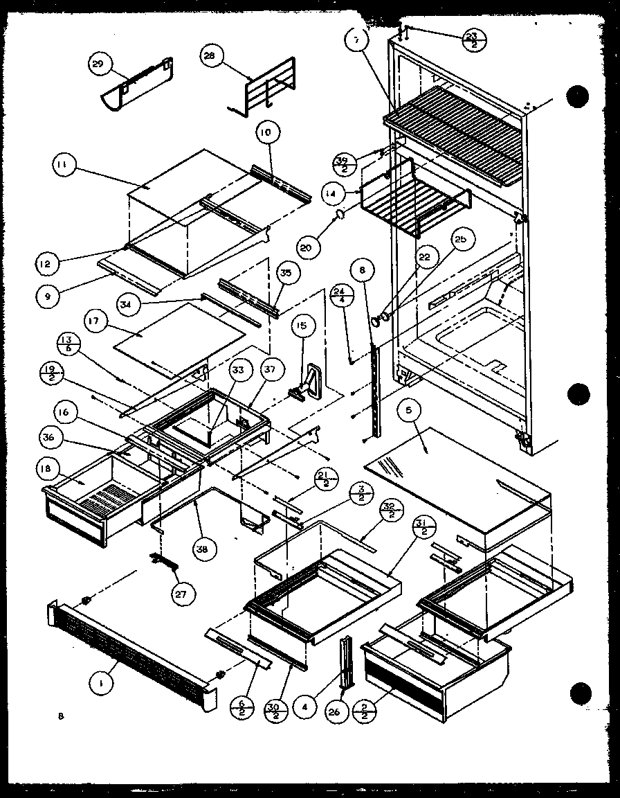 Amana TZI21Q2W-P1111714WW cabinet shelving diagram