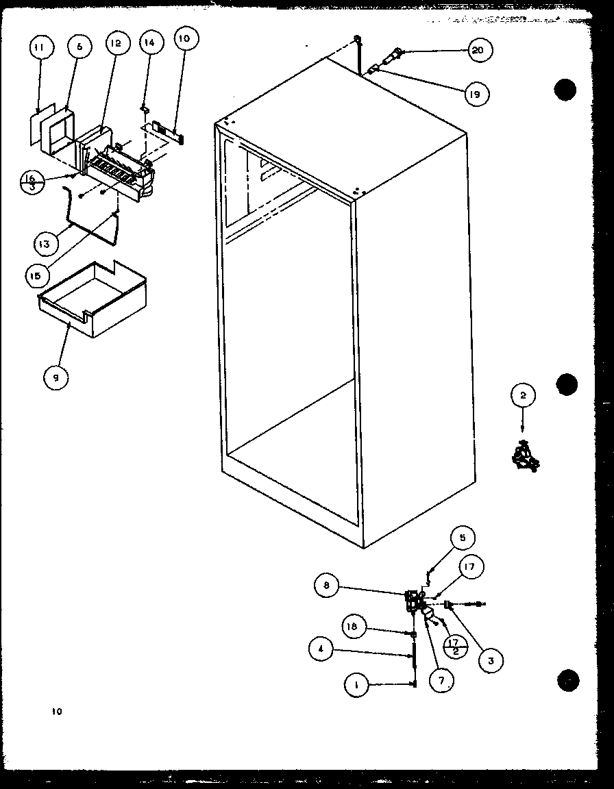 Amana TZI21Q2W-P1111714WW factory installed ice maker diagram