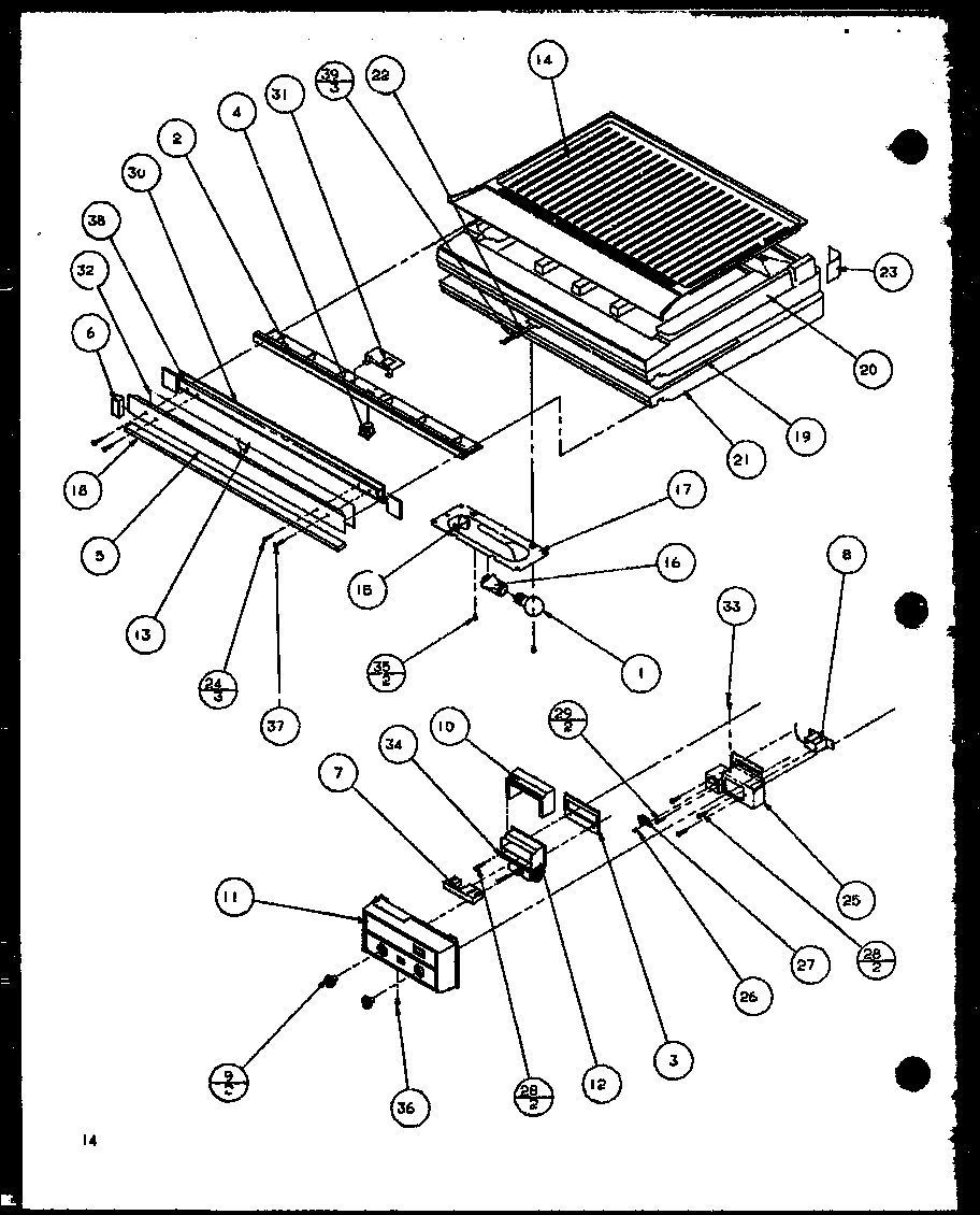 Amana TZI21Q2W-P1111714WW divider block and controls diagram