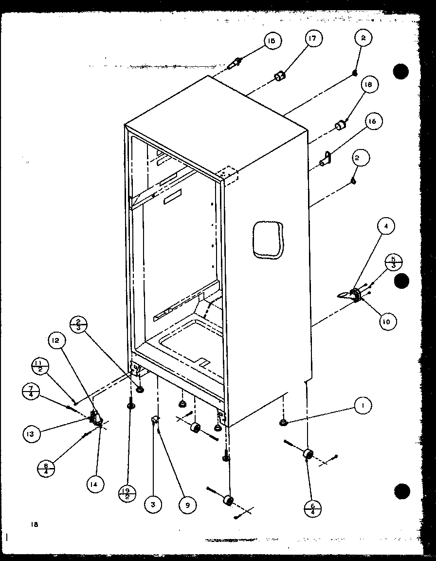 Amana TZI21Q2W-P1111714WW cabinet bottom and back diagram