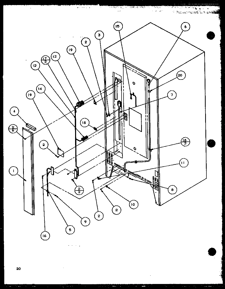Amana TZI21Q2W-P1111714WW cabinet back diagram
