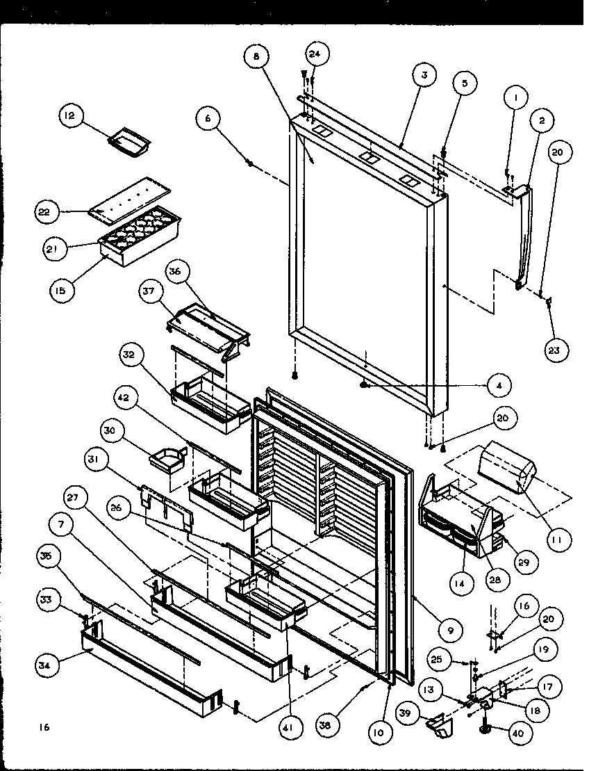 Amana TZI22RW-P1168007WW refrigerator door (tz19rl/p1158503wl) (tz19re/p1158503we) (tz19rw/p1158503ww) diagram