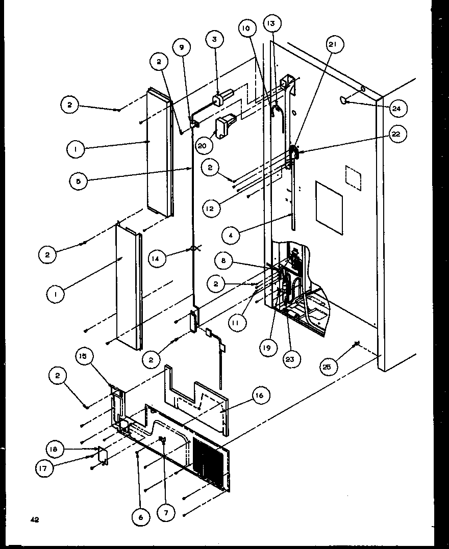 Amana TZI22RW-P1168007WW cabinet back diagram