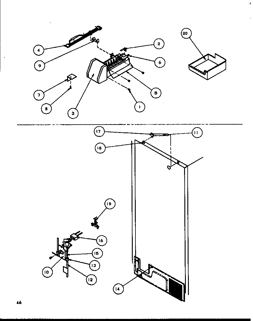 Amana TZI22RW-P1168007WW factory installed ice maker (tzi21rl/p1168005wl) (tzi21re/p1168005we) (tzi21rw/p1168005ww) (tzi22re/p1168007we) (tzi22rl/p1168007wl) (tzi22rw/p1168007ww) diagram