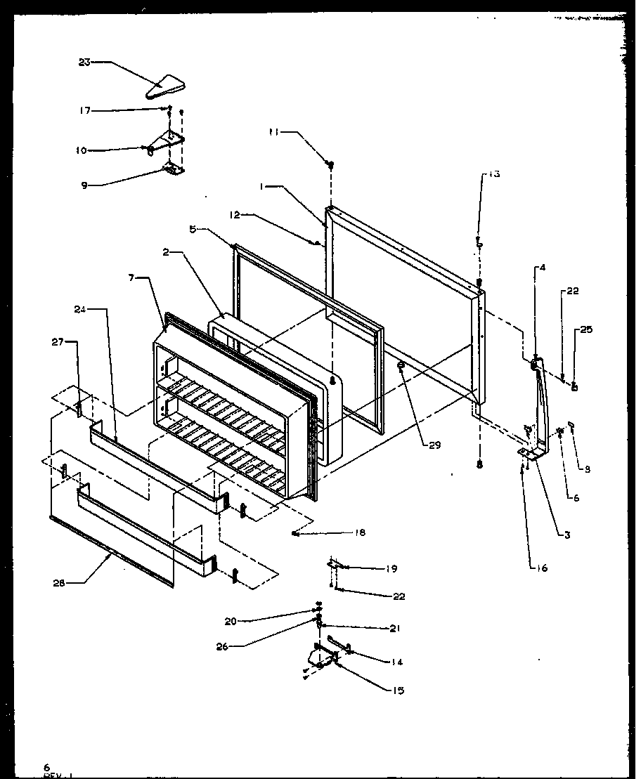 Amana TX19RW-P1158504WW freezer door diagram