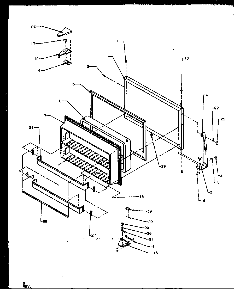 Amana TX19RW-P1158504WW freezer door diagram