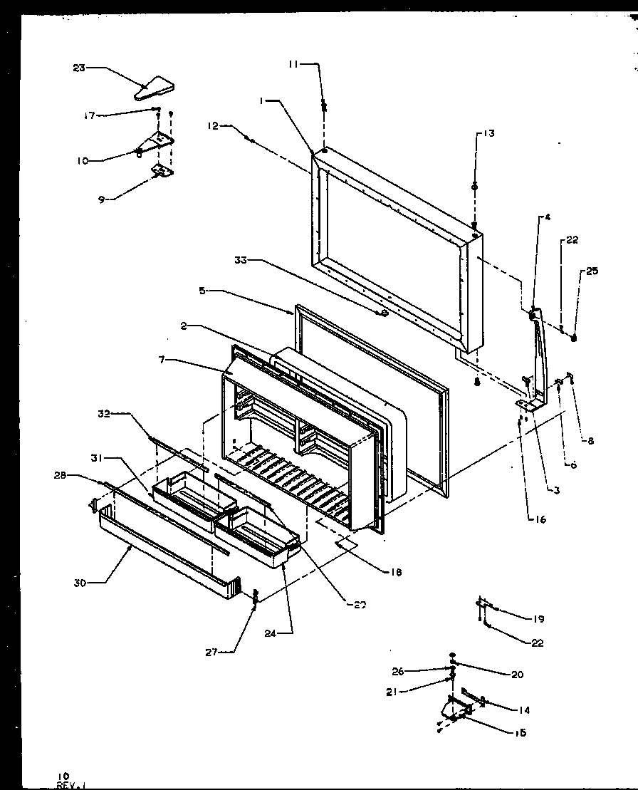 Amana TX19RW-P1158504WW freezer door diagram