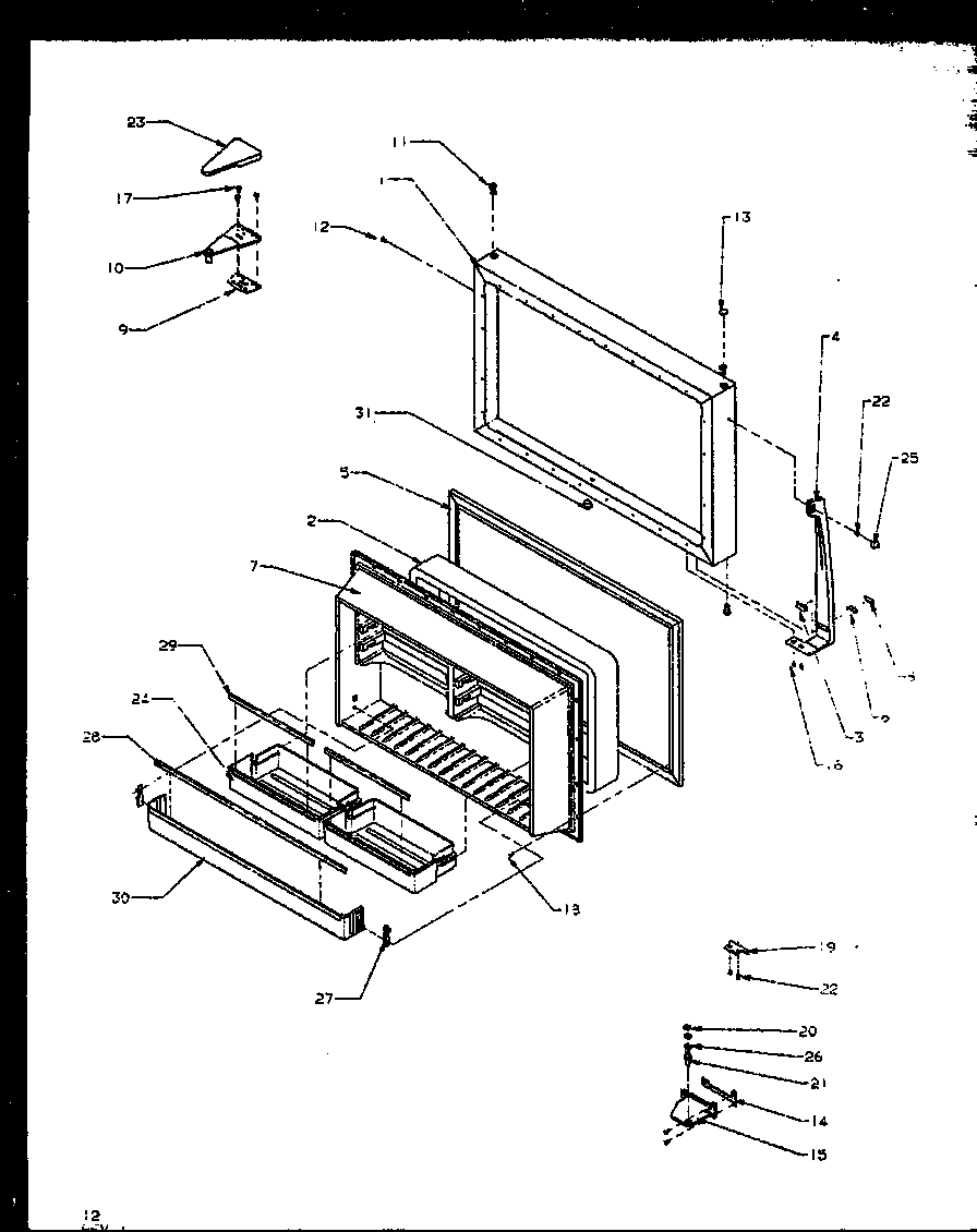 Amana TX19RW-P1158504WW freezer door diagram