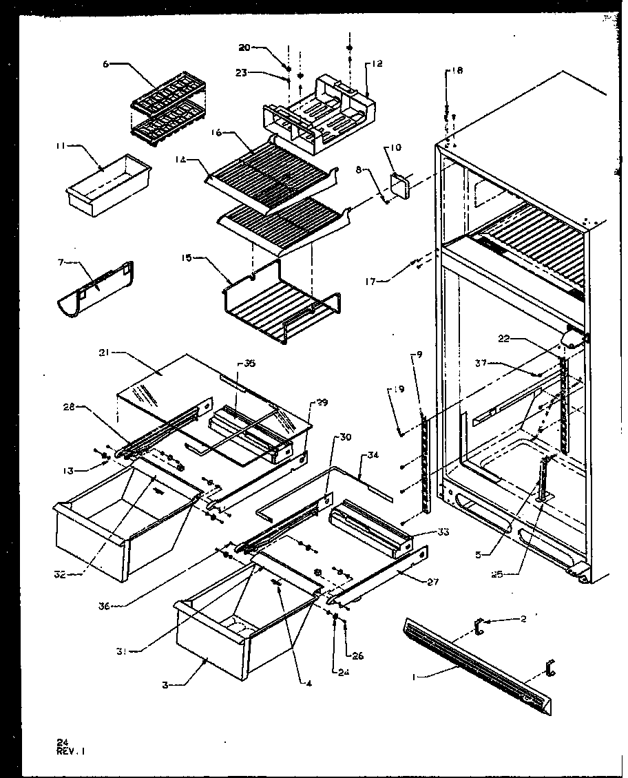 Amana TX19RW-P1158504WW shelves diagram