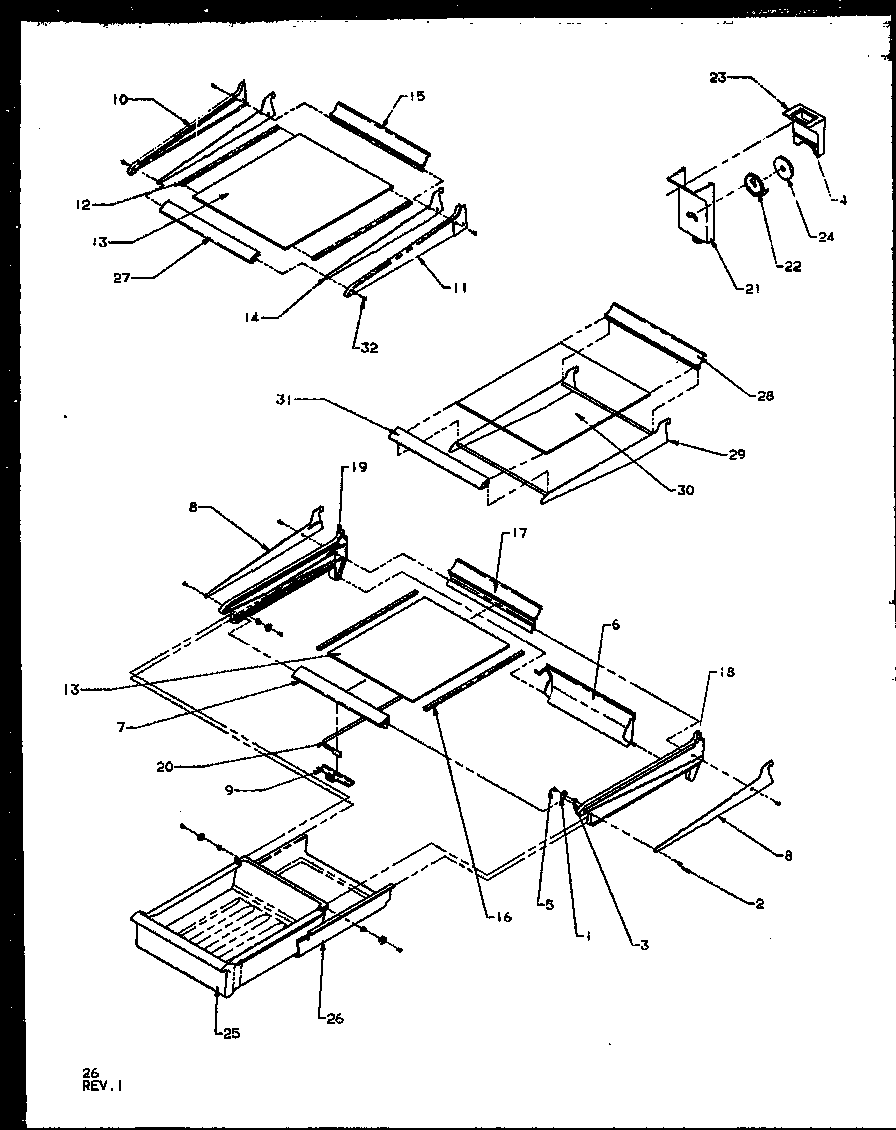 Amana TX19RW-P1158504WW shelves diagram
