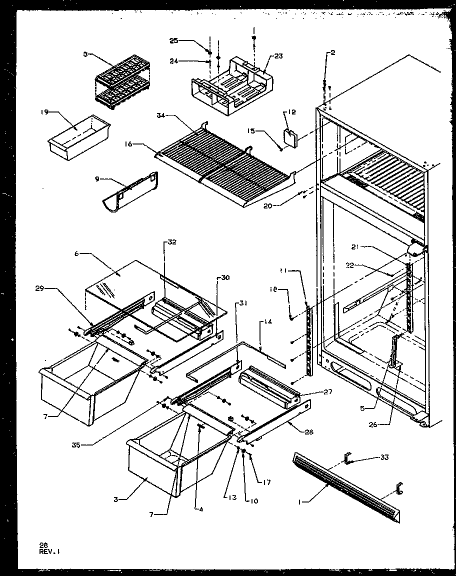 Amana TX19RW-P1158504WW shelves diagram