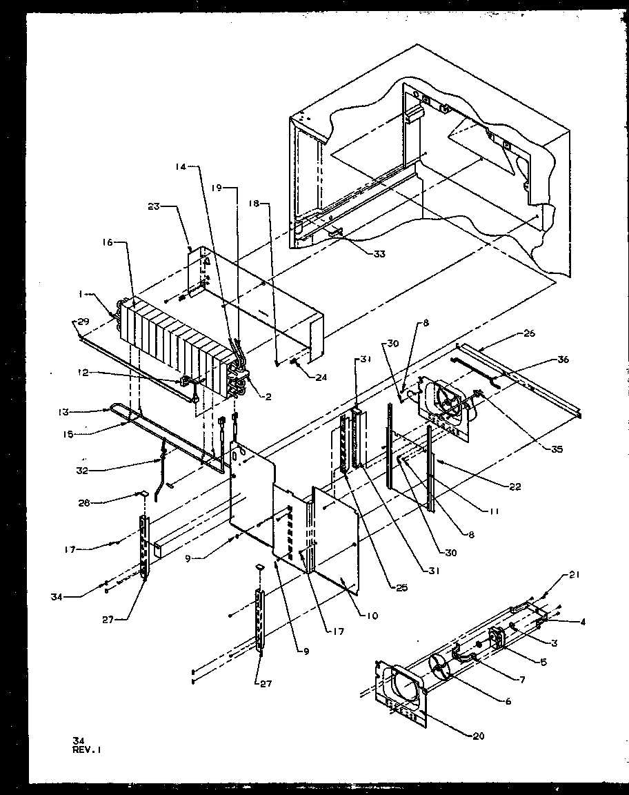 Amana TX19RW-P1158504WW evaporator diagram