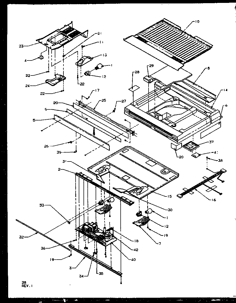 Amana TX19RW-P1158504WW compartment separator diagram