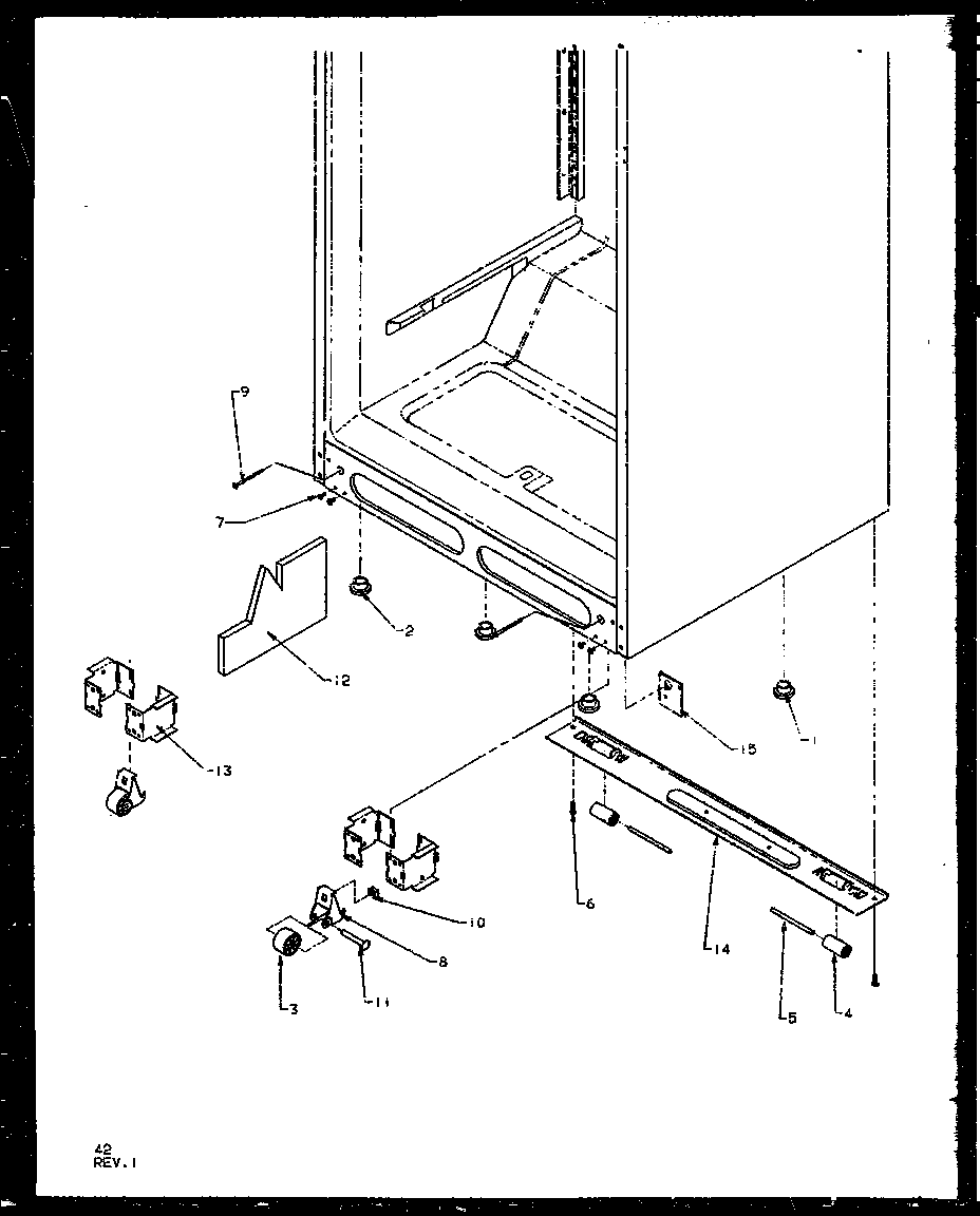 Amana TX19RW-P1158504WW lower cabinet parts diagram
