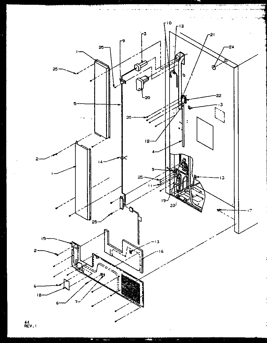 Amana TX19RW-P1158504WW rear cabinet diagram
