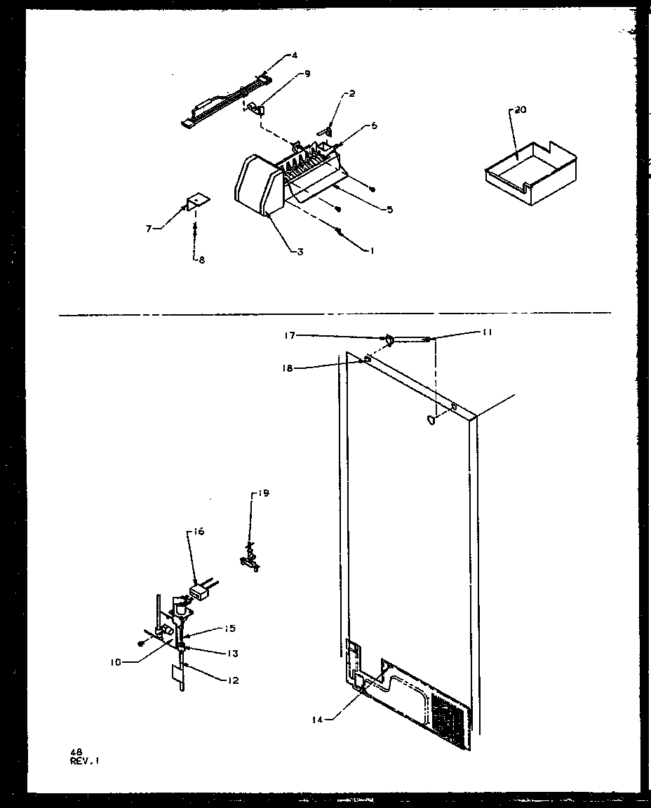 Amana TX19RW-P1158504WW icemaker/water valve diagram