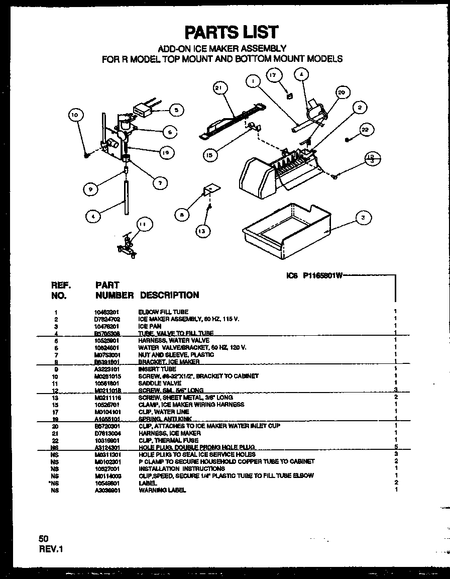 Amana TX19RW-P1158504WW icemaker/water valve diagram