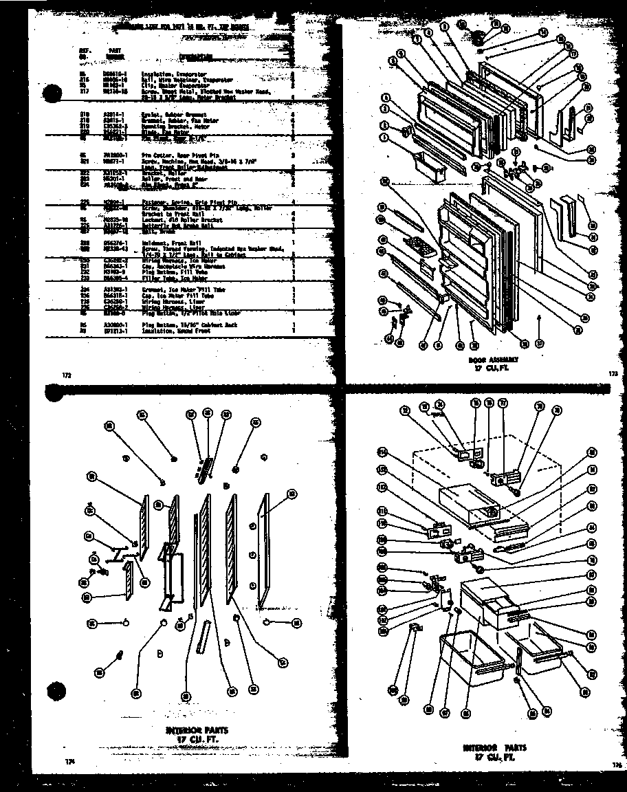 Amana TR17G-P60101-1W door assembly 17 cu. ft. diagram