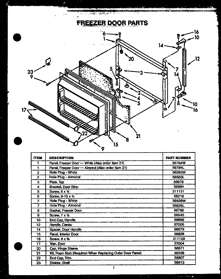 Caloric KGF-5 (gfs208) diagram