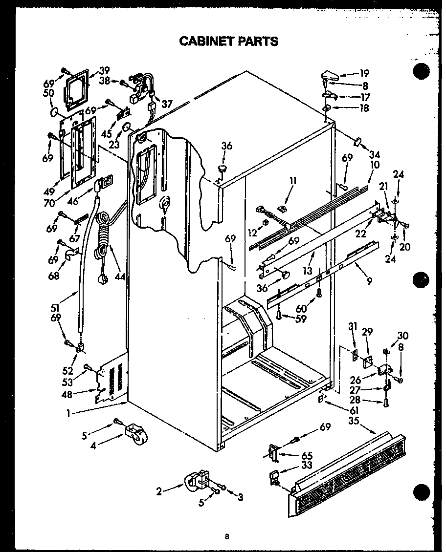 Caloric KGF-5 cabinet parts (gfs208) diagram