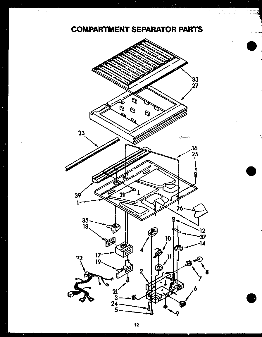 Caloric KGF-5 compartment separator parts (gfs208) diagram