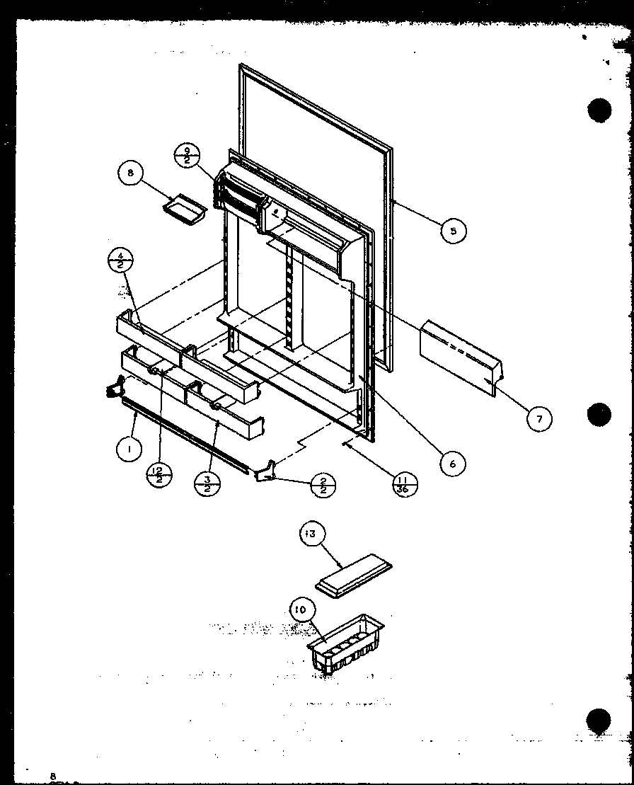 Amana TZ18Q2G-P1156103WG refrigerator door diagram