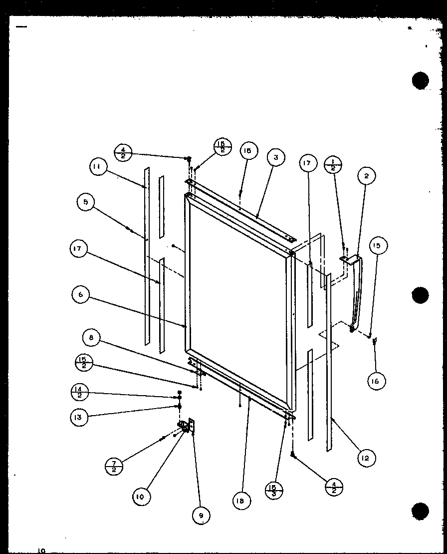 Amana TZ18Q2G-P1156103WG refrigerator door and trim parts diagram