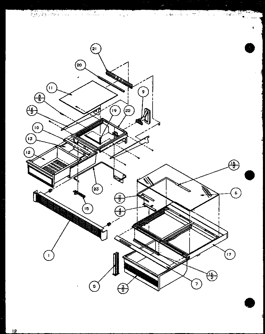 Amana TZ18Q2G-P1156103WG cabinet shelving diagram