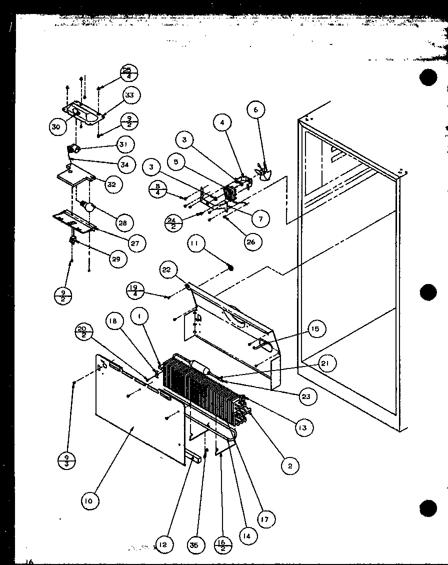Amana TZ18Q2G-P1156103WG evaporator area diagram